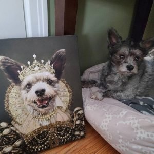 Royal Pet Portrait, Dog portrait, Cat portrait printed on blanket, Renaissance cat portrait, Regal king, queen portrait
